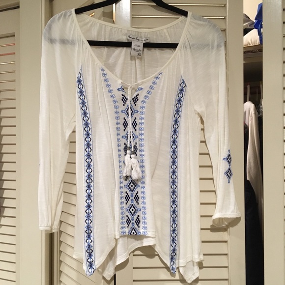 American Rag Tops - White American Rag long sleeve blouse